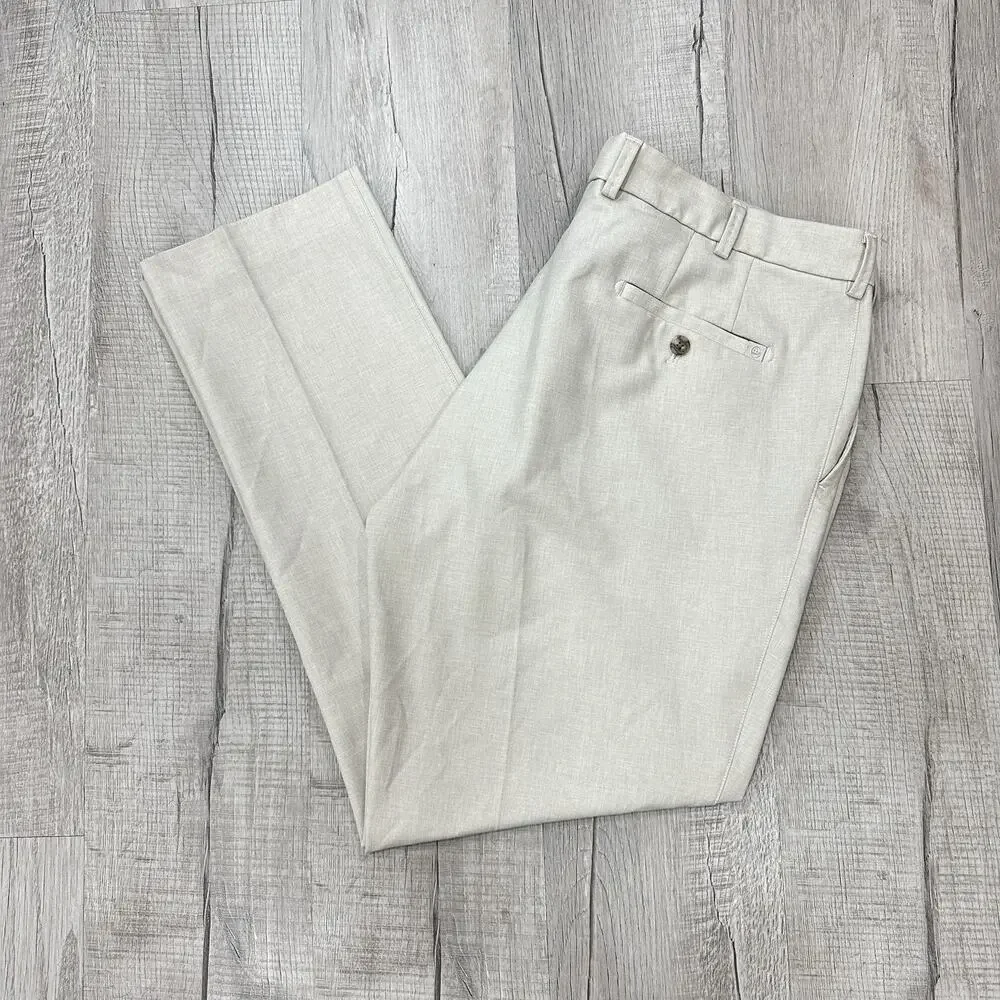 Peter Millar Durham High Drape Pants Men’s 38x30 Beige Performance Golf Chino